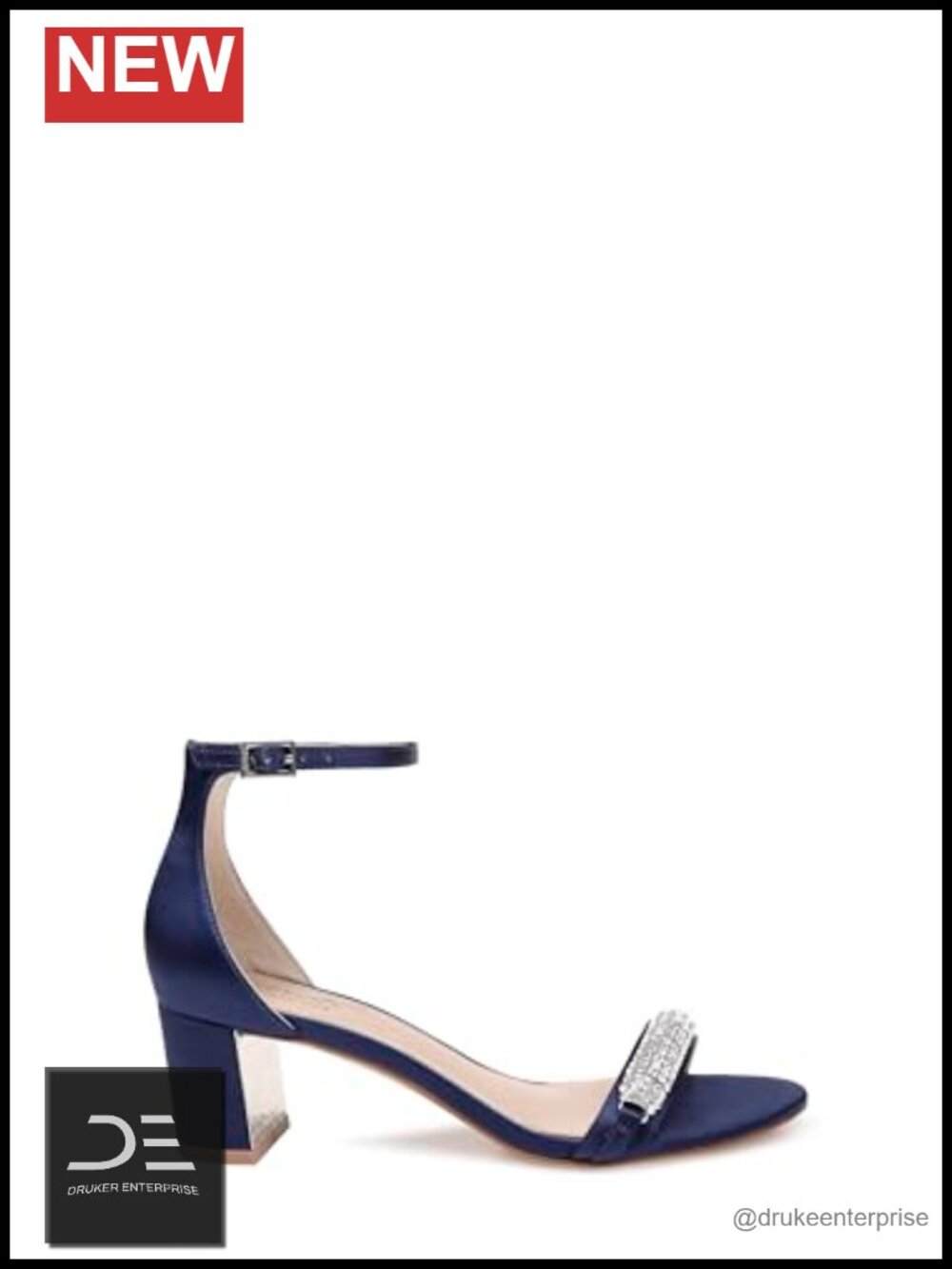 Jewel Badgley Mischka Ramsay Open Toe Block Heel Wedding Sandals Satin